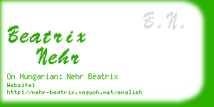 beatrix nehr business card